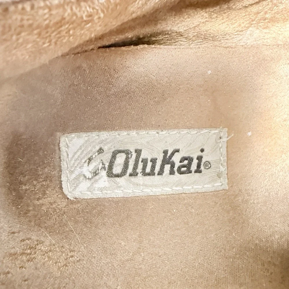 Olukai‎ Ohana Lace-Up Nubuck Leather Casual Comfort Shoes Men's Size 10 Brown